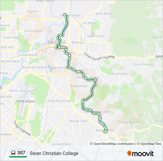 307 bus Line Map