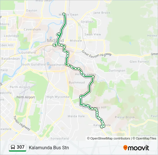 307 Bus Line Map