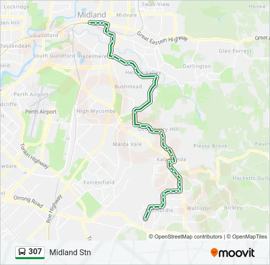 307 Bus Line Map