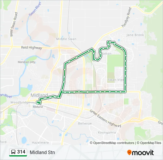314 Bus Line Map