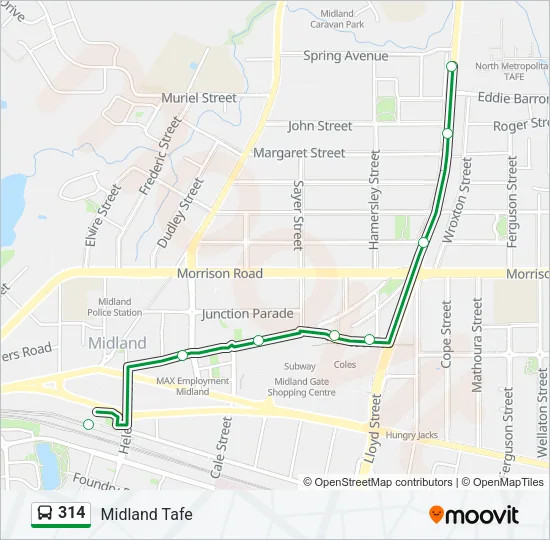 314 Bus Line Map