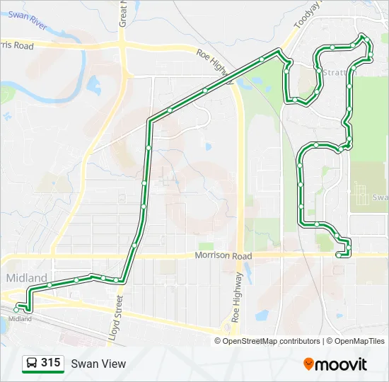 315 Bus Line Map