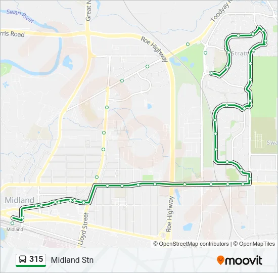 315 Bus Line Map