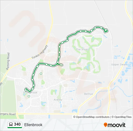 340 Bus Line Map