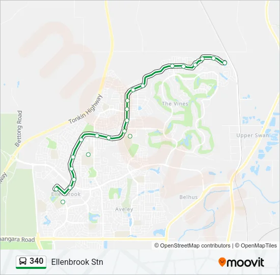 340 Bus Line Map
