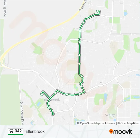 342 Bus Line Map