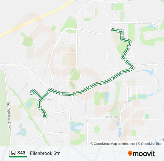 343 Bus Line Map