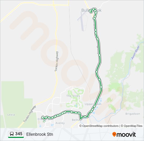 345 Bus Line Map