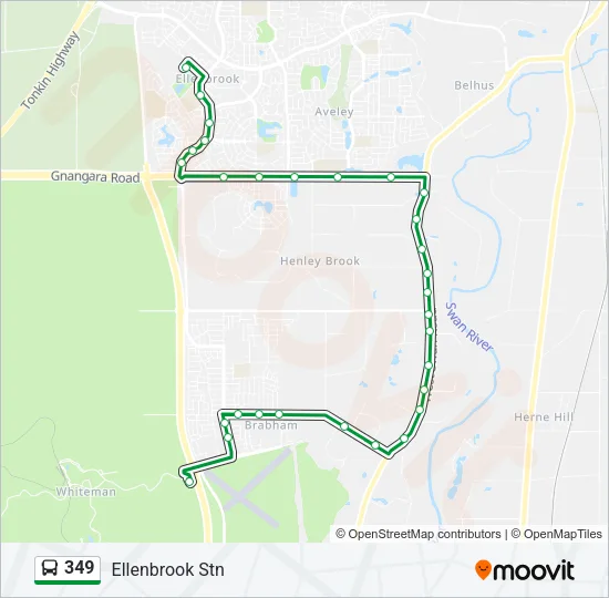 349 Bus Line Map