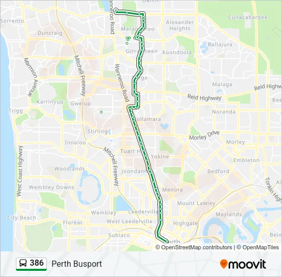 386 Bus Line Map