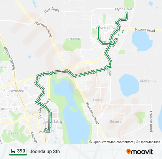 390 Bus Line Map