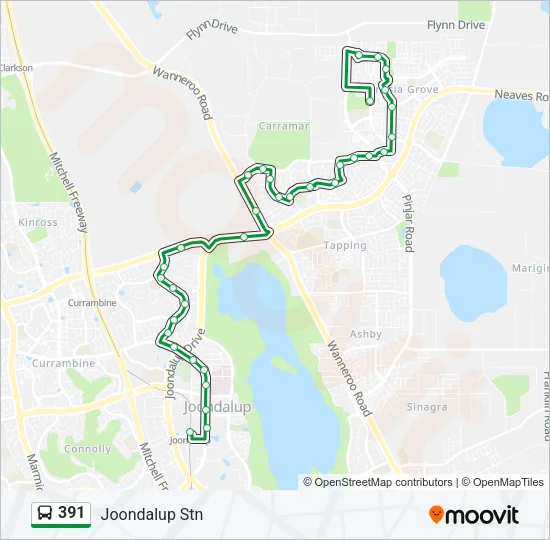 391 Bus Line Map