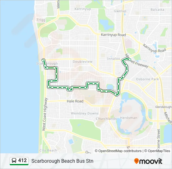 412 Bus Line Map