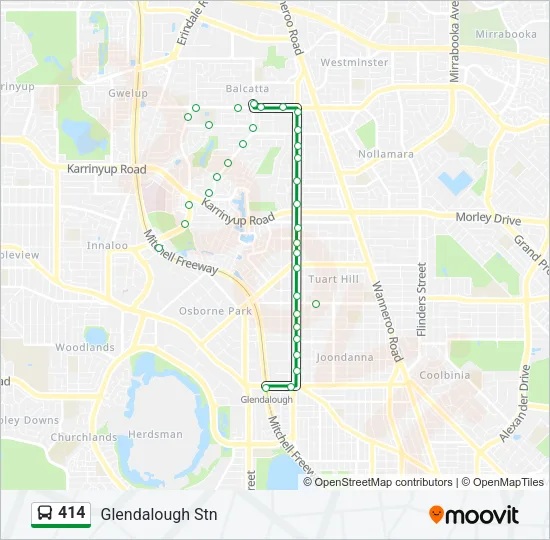 414 Bus Line Map