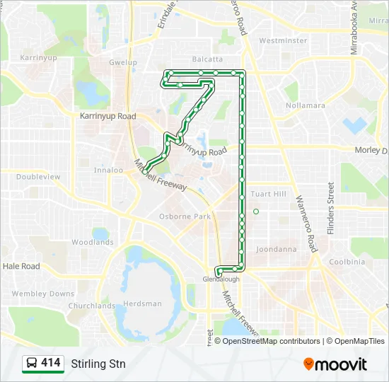 414 Bus Line Map