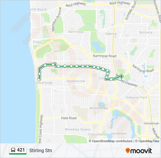 421 Bus Line Map