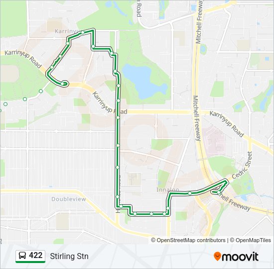 422 bus Line Map