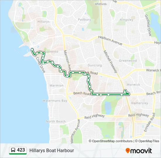Mapa de 423 de autobús