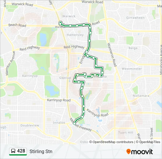 428 Bus Line Map