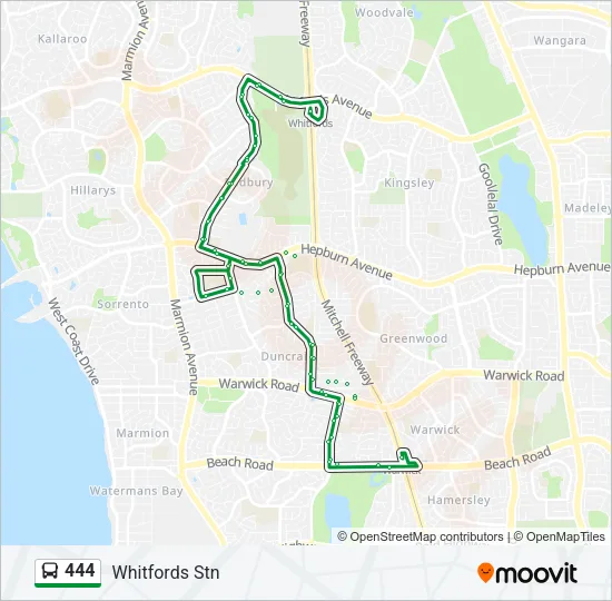 444 Bus Line Map