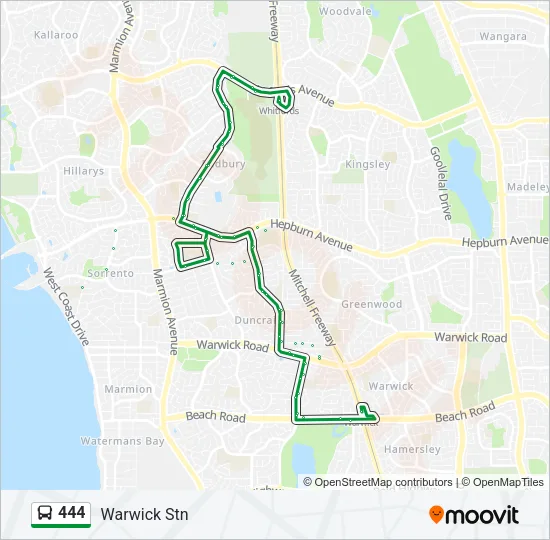 444 Bus Line Map