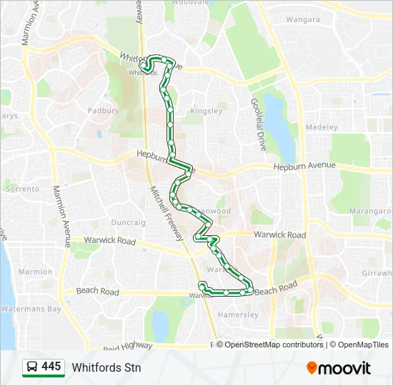 445 Bus Line Map