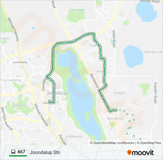 467 Bus Line Map