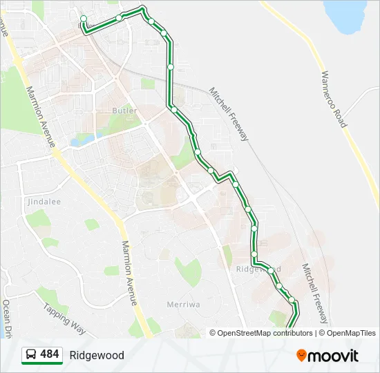 484 Bus Line Map