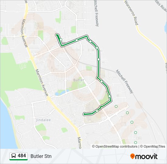 484 Bus Line Map