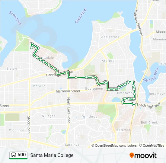 500 Bus Line Map