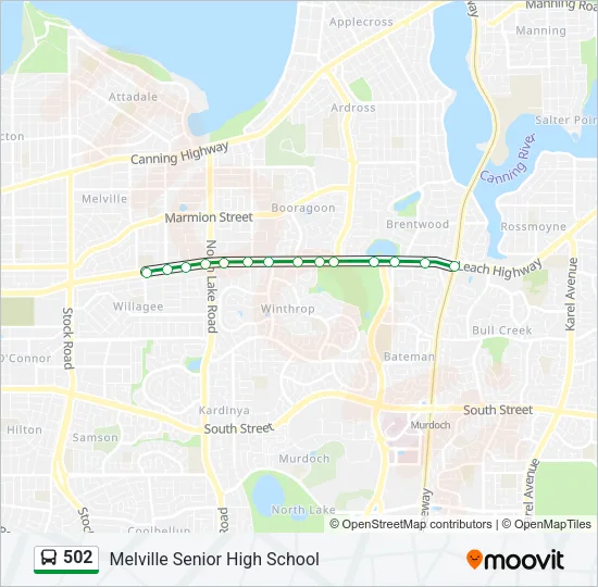 502 Bus Line Map