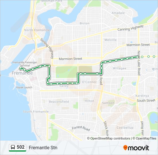 502 Bus Line Map