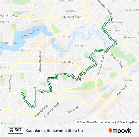 507 Bus Line Map