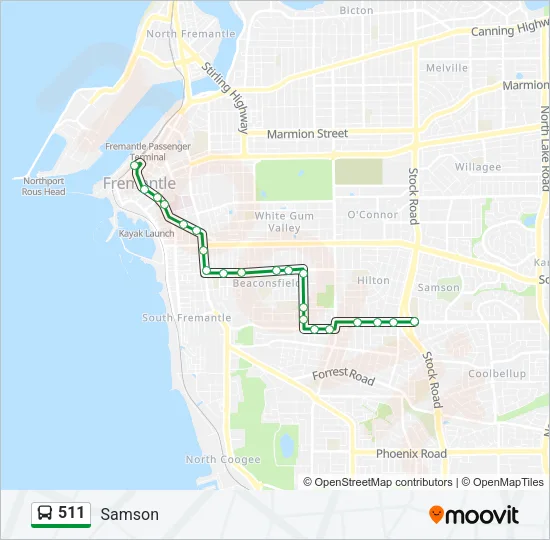 511 Bus Line Map