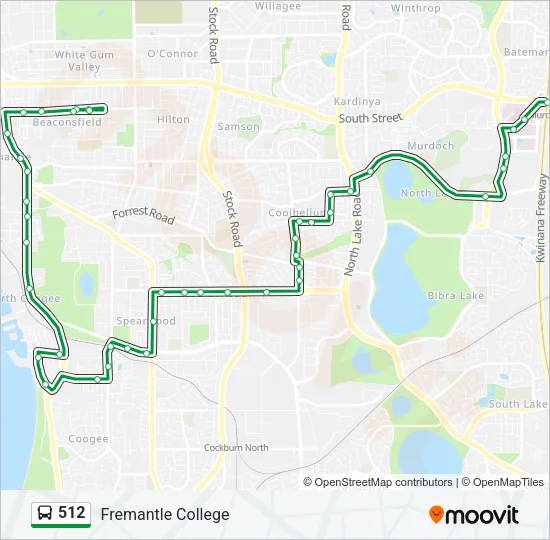 512 Bus Line Map