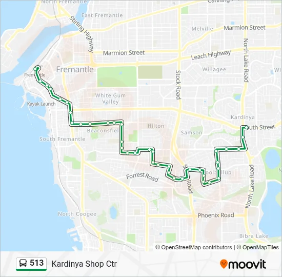 513 Route: Schedules, Stops & Maps - Kardinya Shop Ctr (Updated)
