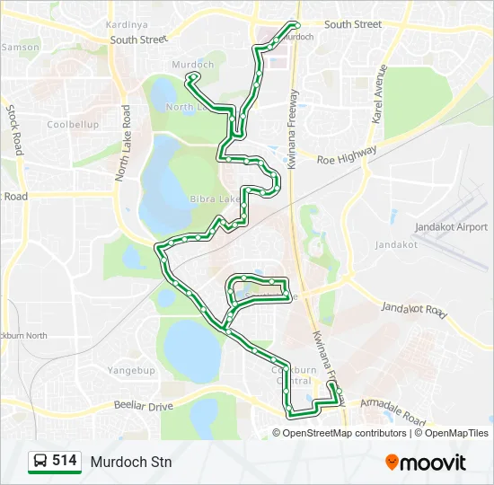 Mapa de 514 de autobús