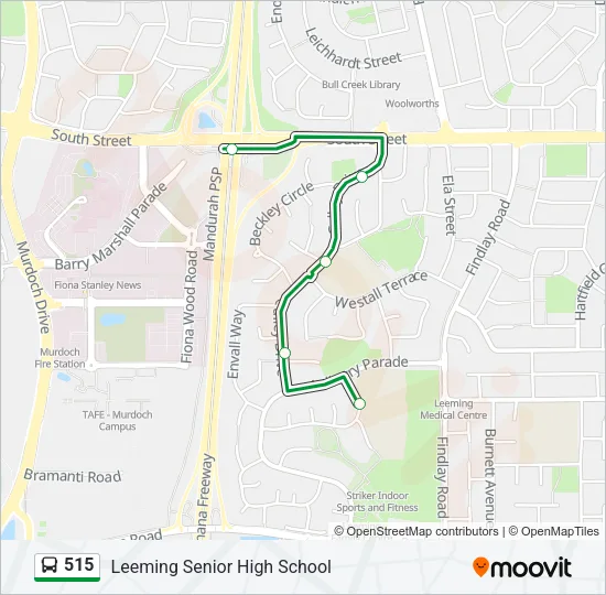 515 Bus Line Map