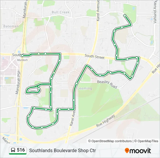 516 Bus Line Map