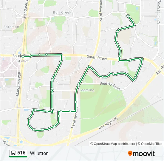 516 Bus Line Map