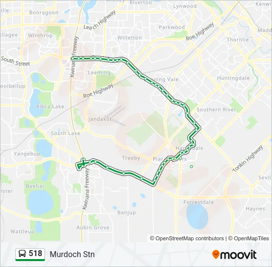 518 Bus Line Map