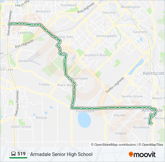 519 bus Line Map