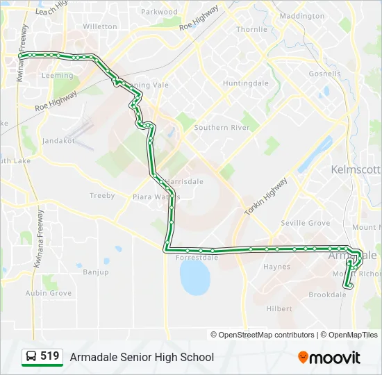 519 Bus Line Map
