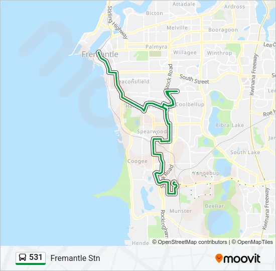 531 Bus Line Map