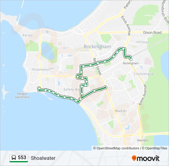 553 Bus Line Map