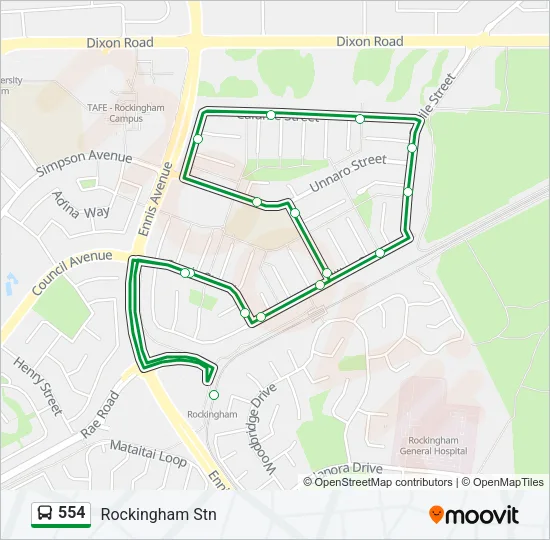 554 Bus Line Map