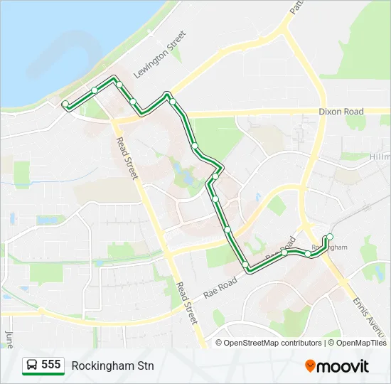 555 Bus Line Map