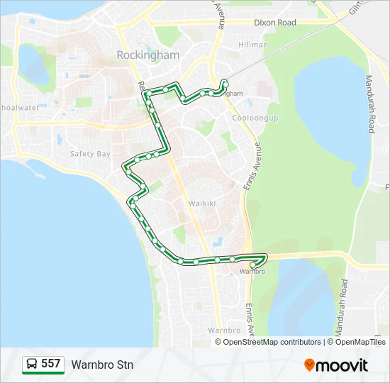 557 Bus Line Map