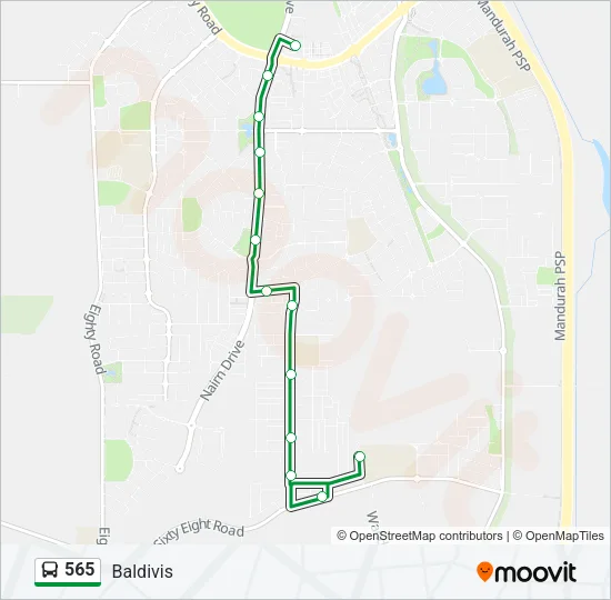 565 Bus Line Map