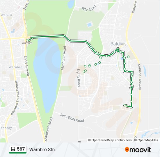 567 bus Line Map